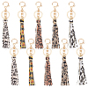 HOBBIESAY 10Pcs 5 Colors PU Imitation Leather Tassels Keychain KEYC-HY0001-17-1