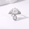 Brass Micro Pave Cubic Zirconia Finger Rings for Women LK0188-6-3
