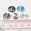 Helm &  Anchor Printed Glass Cabochons X-GGLA-A002-12mm-WW-3