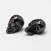 Skull Brass Micro Pave Cubic Zirconia Beads ZIRC-F018-03B-1