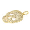 Brass Micro Pave Cubic Zirconia Pendants KK-C105-01G-2
