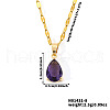 Fashionable Brass Pave Glass Teardrop Pendant Necklaces UU4380-7-1