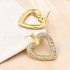 Brass Micro Pave Clear Cubic Zirconia Stud Earrings EJEW-C147-01B-G-3