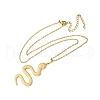 304 Stainless Steel Snake Pendant Necklaces for Women Men NJEW-Z063-03G-07-2
