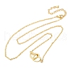 Interlocking Heart Brass Micro Pave Clear Cubic Zirconia Pendant Necklaces for Women NJEW-M103-01G-4