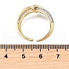 Brass Micro Pave Cubic Zirconia Open Cuff Rings RJEW-D313-09PG-5