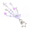Flower Glass & Plastic Pearl & Alloy Pendant Decorations HJEW-JM03435-5