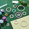 AHADEMAKER 100Pcs 5 Style Unfinished Wood Linking Rings WOOD-GA0001-30-4