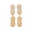 Brass Micro Pave Clear Cubic Zirconia Peg Bails Pendants KK-S364-007-1