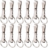 SUNNYCLUE 12Pcs Stainless Steel Keychain with Security Belt Clip KEYC-SC0001-17-1