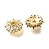 Flat Round Brass Micro Pave Cubic Zirconia Spacer Beads KK-L230-10G-2
