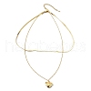 304 Stainless Steel Heart Pendant Double Layered Necklaces for Women NJEW-V012-02G-2