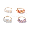 4Pcs Natural Gemstone Rings RJEW-TA00198-2