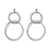 304 Stainless Steel Dangle Stud Earrings EJEW-Z098-27P-4