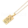 12 Constellation Stainless Steel Tarot Card Engraved Pendant Cable Chain Necklaces PW-WG94DCE-04-2