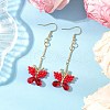 Handmade Glass Seed Beads Butterfly Dangle Earrings EJEW-MZ00445-04-1