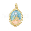 Brass Enamel Pendants KK-U068-02B-03G-1