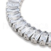 Brass Pave Clear Cubic Zirconia Rectangle Link Bracelets BJEW-YWC0002-11B-P-2