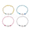 4Pcs 4 Colors Synthetic Frosted Moonstone Round Beaded Stretch Bracelets BJEW-JB11878-2