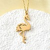 304 Stainless Steel Flamingo Shaped Pendant Cable Chain Necklaces for Women Men NJEW-Q032-02A-G-1