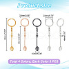 HOBBIESAY 12Pcs 4 Colors Alloy Mini Crown Spoon Pendant Keychain KEYC-HY0001-15-2