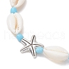 Natural Cowrie Shell & Alloy Charm Beaded Braided Bead Bracelets for Women BJEW-JB11905-4