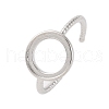 Brass Open Cuff Ring Components KK-U074-08P-1