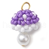 Seed Beads Beaded Charms PALLOY-MZ00332-2
