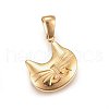 304 Stainless Steel Kitten Pendants STAS-P209-29G-1