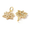 Brass Micro Pave Clear Cubic Zirconia Pendants ZIRC-P094-25G-RS-3