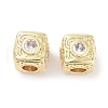 Brass Micro Pave Cubic Zirconia Beads KK-C051-28G-03-1