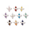 10Pcs 10 Styles Natural & Synthetic Mixed Gemstone Beaded Pendants PALLOY-JF03635-1