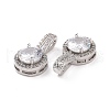 Brass Micro Pave Cubic Zirconia Pendants KK-E068-VC424-3