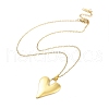 Heart 304 Stainless Steel Pendant Necklaces NJEW-G083-01C-G-3