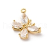 Brass Micro Pave Cubic Zirconia Charms KK-D371-04C-G-2