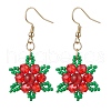 3Pairs 3 Styles Natural Carnelian & Malaysia Jade & Rose Quartz Dangle Earrings EJEW-MZ00258-3