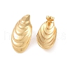 Texture Oval 304 Stainless Steel Stud Earrings for Women EJEW-K278-30G-2