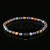 Natural Mixed Gemstone Cylinder Beads Stretch Bracelets for Men VL2567-3