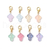 Transparent Glass Cross Pendant Decorations HJEW-JM03349-02-2