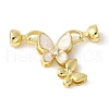 Brass Pave Clear Cubic Zirconia Fold Over Clasps KK-M320-17G-1