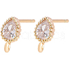 Brass Stud Earring Findings KK-BC0006-14G-1