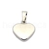 Tarnish Resistant Trendy 304 Stainless Steel Blank Heart Pendants STAS-N012-38P-1