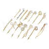 Bowknot Flower Alloy Hair Bobby Pin Sets AJEW-A056-01-3