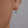 Elegant S925 Sterling Silver Leaf Stud Earrings UF1536-1