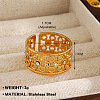 304 Stainless Steel with Crystal Rhinestone Adjustable Cuff Rings FS-WG8A0D7-04-1
