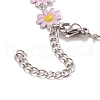 Enamel Daisy Link Chain Necklace NJEW-P220-01P-05-4