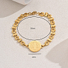 Stainless Steel Flat Round with Cross Link Bracelets QP4805-2