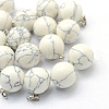 Round Natural Howlite Pendants G-Q434-13-1