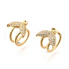 Brass Micro Pave Cubic Zirconia Ear Cuff Findings for Women EJEW-F370-05G-2