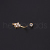 316L Surgical Stainless Steel Rhinestone Belly Rings WG7077C-01-2